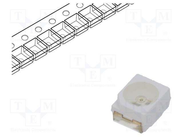 LED; SMD; 3528,PLCC2; blue; 25÷48mcd; 3.5x2.8x1.9mm; 120°; 3.5÷4.2V