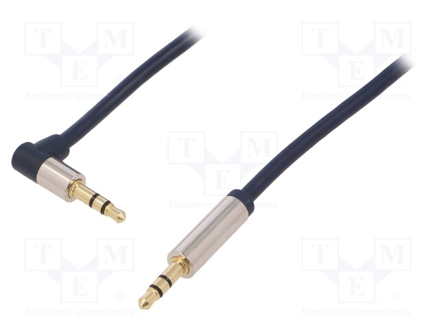 Cable; 1m; Plating: gold-plated; dark blue; Enclos.mat: aluminium