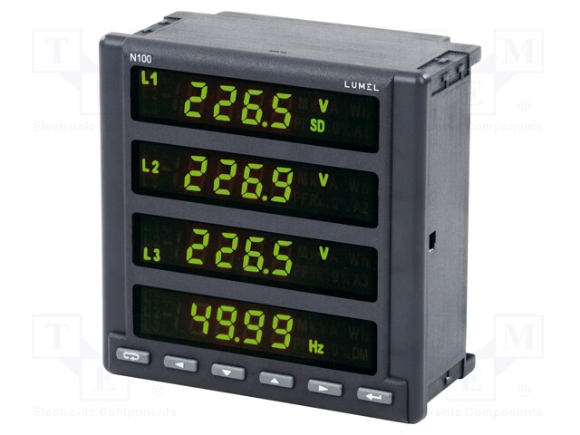 Meter; on panel; digital; LED; Features: logging of MAX, MIN; 1/5A