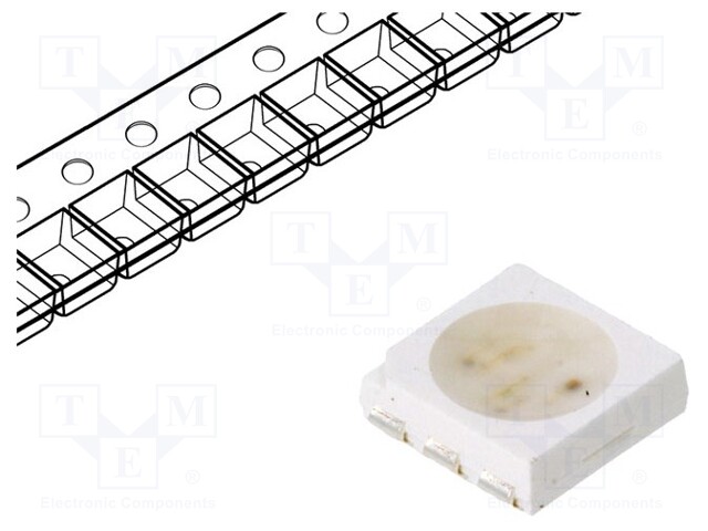 LED; SMD; 5050,PLCC6; RGB; 5x5x1.6mm; 120°; 20mA; Lens: transparent