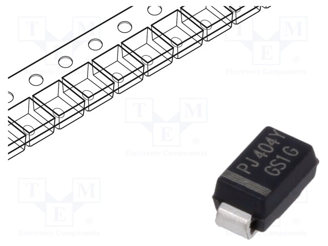 Diode: rectifying; SMD; 400V; 1A; SMA; Ufmax: 1.1V; Ifsm: 35A; Ir: 50uA