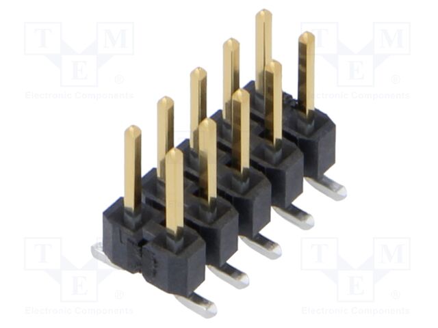 Connector: pin strips; male; PIN: 10; 2.54mm; gold-plated; SMT