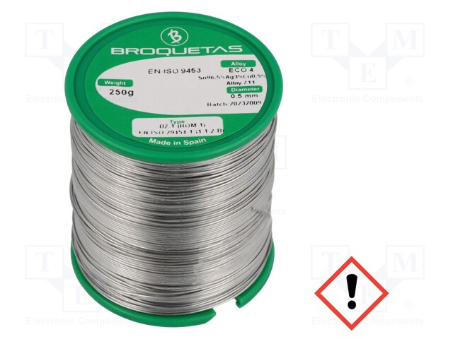 Soldering wire; Sn96,5Ag3Cu0,5; 0.5mm; 0.25kg; lead free