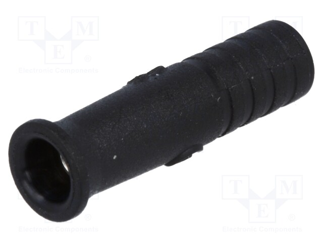 Socket; 2mm banana; 10A; 30VAC; 60VDC; black; push-in; 18.1mm