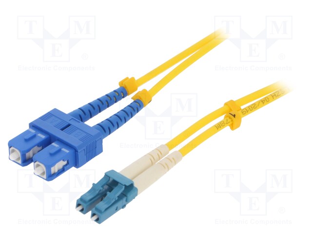 Fiber patch cord; LC/UPC,SC/UPC; 5m; LSZH; Optical fiber: 9/125um