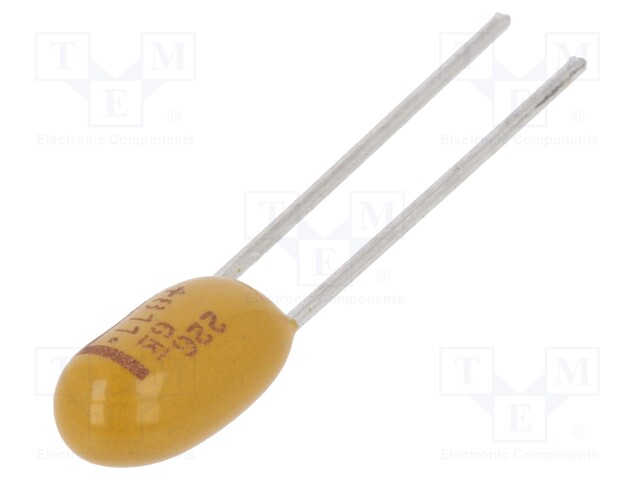 Capacitor: tantalum; 22uF; 6.3VDC; THT; ±10%; -55÷125°C; 2.54mm