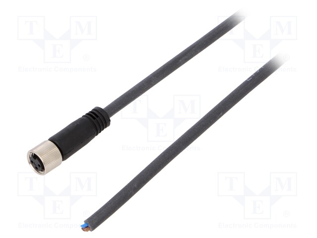 Connection lead; M8; PIN: 3; straight; 3m; plug; 60VAC; 4A; -25÷80°C