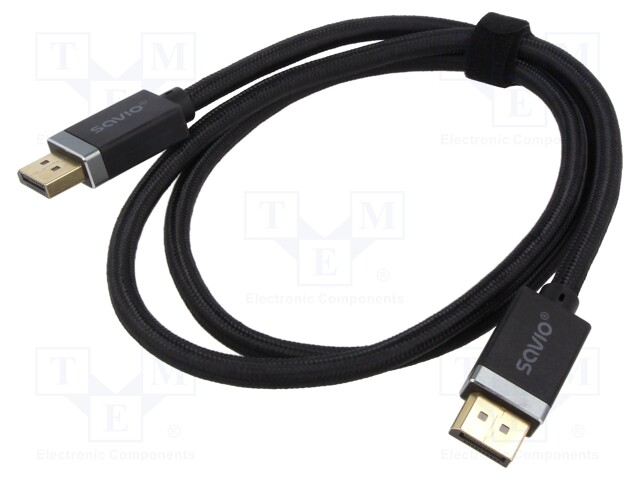 Cable; DisplayPort 1.4; DisplayPort plug,both sides; textile; 1m