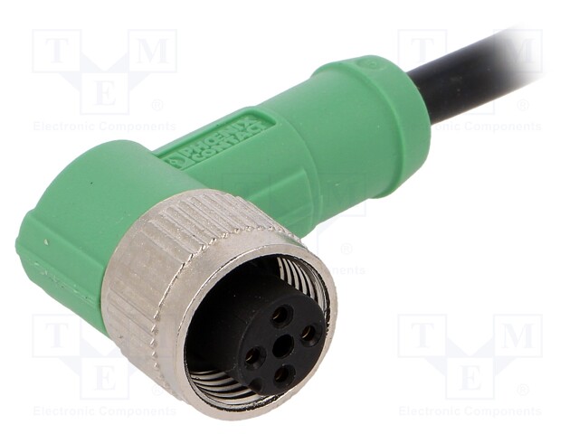 Connection lead; M12; PIN: 4; angled; 3m; plug; 250VAC; 4A; -25÷90°C