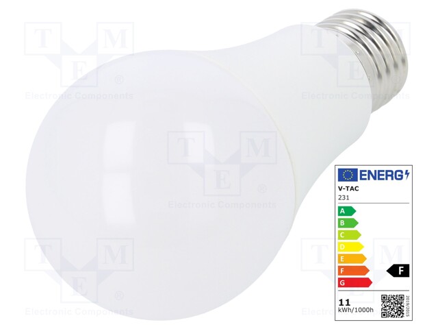 LED lamp; warm white; E27; 220/240VAC; 1055lm; 11W; 200°; CRImin: 80