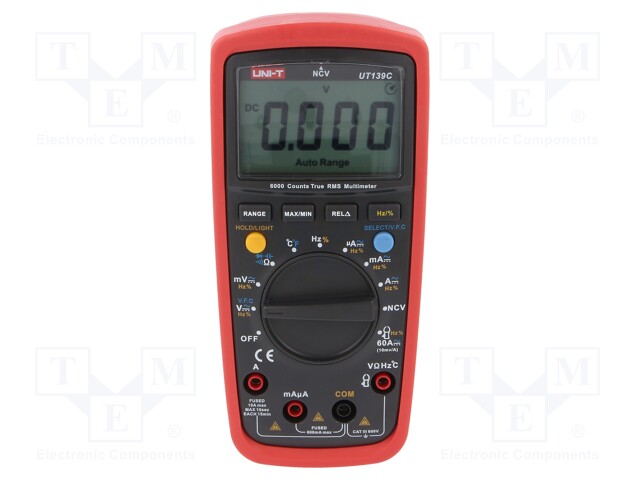 Digital multimeter; LCD (6000),with a backlit; True RMS