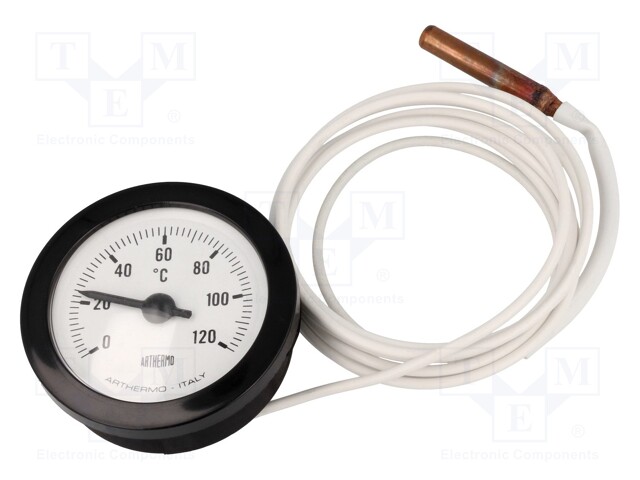 Sensor: thermometer with capillary; Body dim: Ø52x22mm; max.65°C