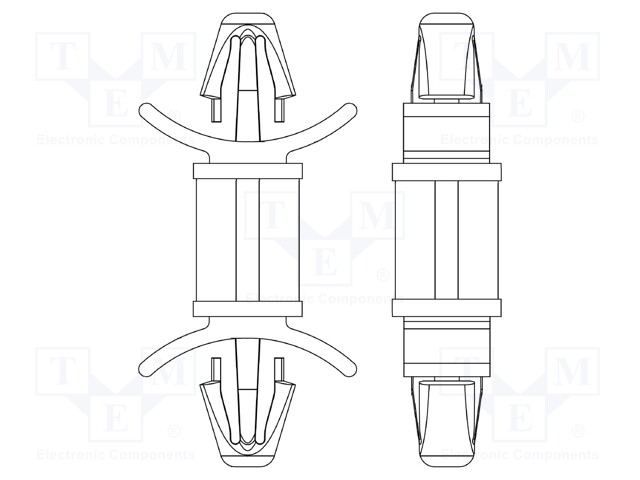 PCB distance; polyamide 66; L: 22.2mm; latch/latch; UL94V-2