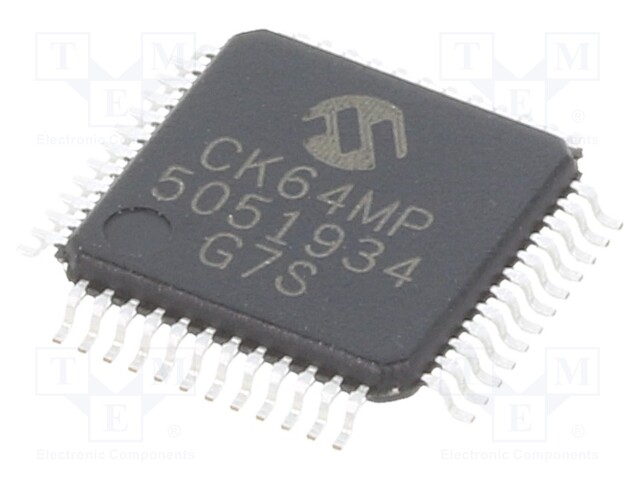 DsPIC microcontroller; SRAM: 8kB; Memory: 64kB; TQFP48; 0.5mm