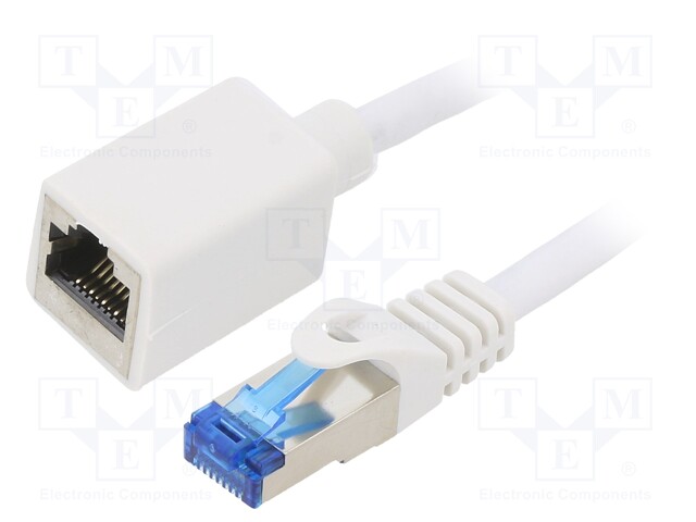 Extender RJ45; S/FTP; 6a; Cu; LSZH; white; 5m; 26AWG