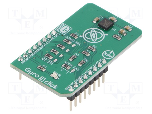 Click board; gyroscope; I2C,SPI; I3G4250; mikroBUS connector