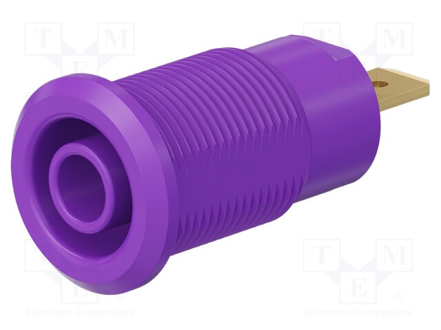 Socket; 4mm banana; 24A; 1kV; Cutout: Ø12.2mm; violet; gold-plated