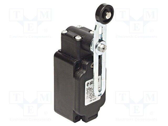 Limit switch; adjustable lever, roller; NO + NC; 10A; max.250VAC