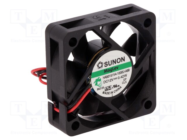 Fan: DC; axial; 12VDC; 50x50x15mm; 13.01m3/h; 15.4dBA; Vapo; 3200rpm