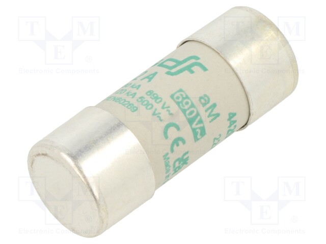 Fuse: fuse; aM; 12A; 690VAC; ceramic,cylindrical,industrial