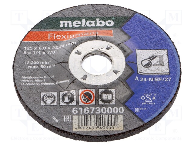 Grinding wheels; Ø: 125mm; Øhole: 22.2mm; Disc thick: 6mm