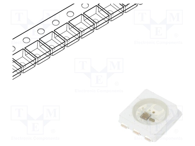 LED; SMD; 5050,PLCC6; RGB; 5x5x1.6mm; 12V; Variant: tricolour