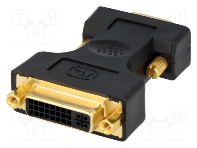 Adapter; D-Sub 15pin HD plug,DVI-I (24+5) socket; Colour: black