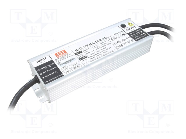 Power supply: switched-mode; LED; 199.5W; 95÷190VDC; 525÷1050mA