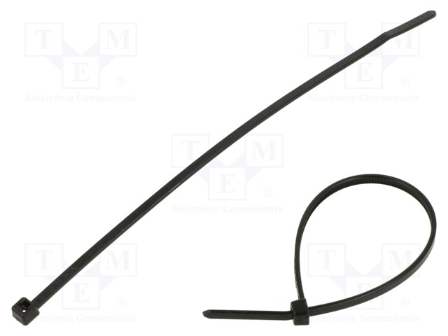 Cable tie; L: 145mm; W: 2.5mm; polyamide; 80N; black; Ømax: 35mm