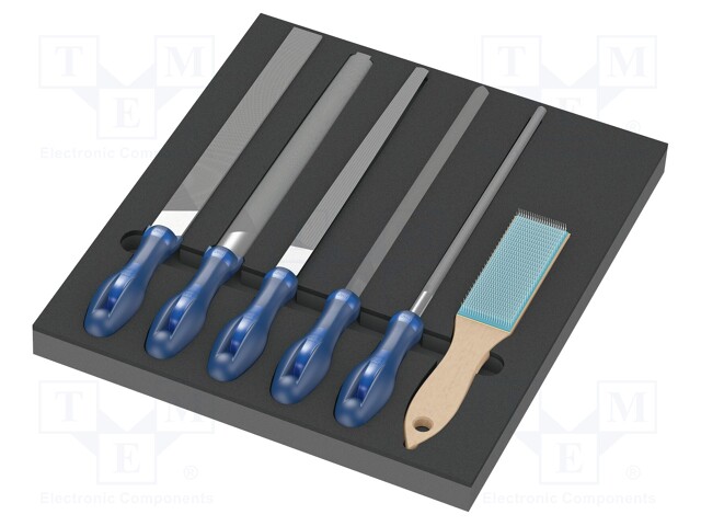 Kit: files; Number of files: 6; Cut: 2; in a foam tray