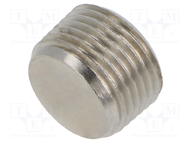 Accessories: screw plug; R 3/8" external; nickel plated brass