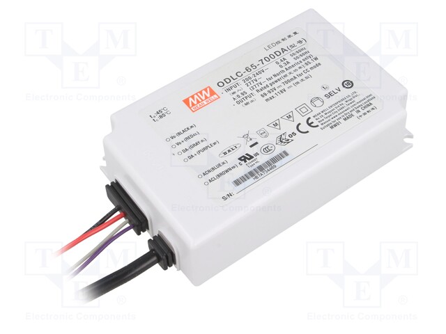 Power supply: switched-mode; Communication: DALI; LED; 65.1W; IP67