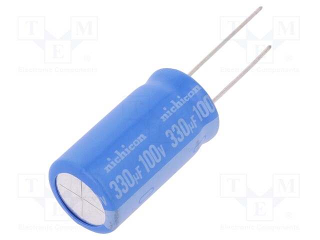 Capacitor: electrolytic; THT; 330uF; 100VDC; Ø16x31.5mm; ±20%