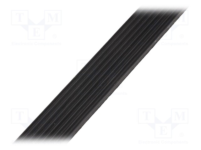 Gasket; EPDM; D: 4mm; black; L: 50m; W: 20mm; Mounting: self-adhesive