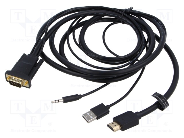 Cable; HDMI 1.4; 2m; black; Outside insul.material: PVC; 32AWG