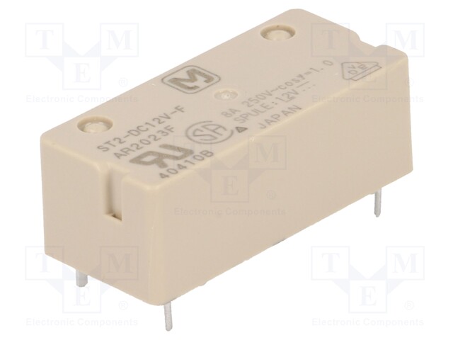 Relay: electromagnetic; DPST-NO; Ucoil: 12VDC; Icontacts max: 8A