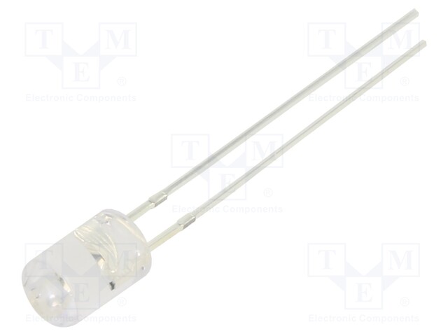 LED; 5mm; orange; 750÷1120mcd; 100°; Front: flat; 5V; Pitch: 2.54mm