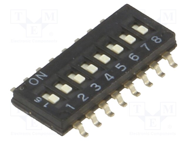 Switch: DIP-SWITCH; Poles number: 8; ON-OFF; 0.025A/24VDC; Pos: 2