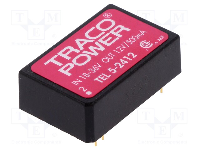 Converter: DC/DC; 5W; Uin: 18÷36V; Uout: 12VDC; Iout: 500mA; DIP24