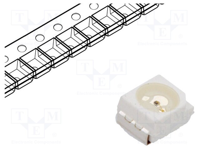 LED; SMD; 3528,PLCC2; amber; 320mcd; 3.5x2.8x1.9mm; 120°; 1.9÷2.4V