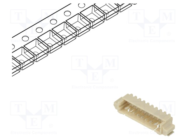 Socket; wire-board; male; 1.25mm; PIN: 9; SMT; 125V; 1A; tinned