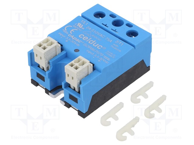 Relay: solid state; Ucntrl: 3.5÷32VDC; 75A; 24÷510VAC; -40÷100°C