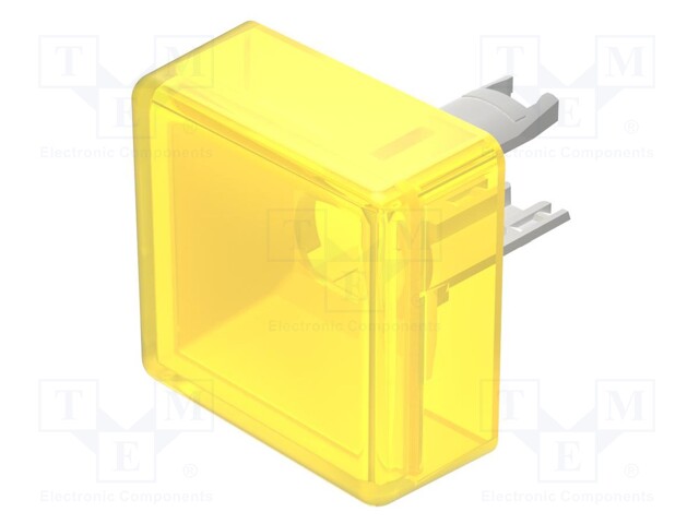 Actuator lens; 18; yellow; plastic; 13.8x13.8mm