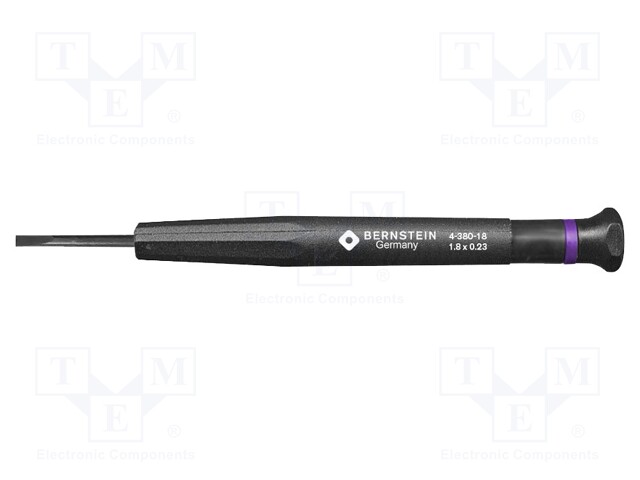 Screwdriver; slot; precision; 1,8x0,3mm; Blade length: 17mm