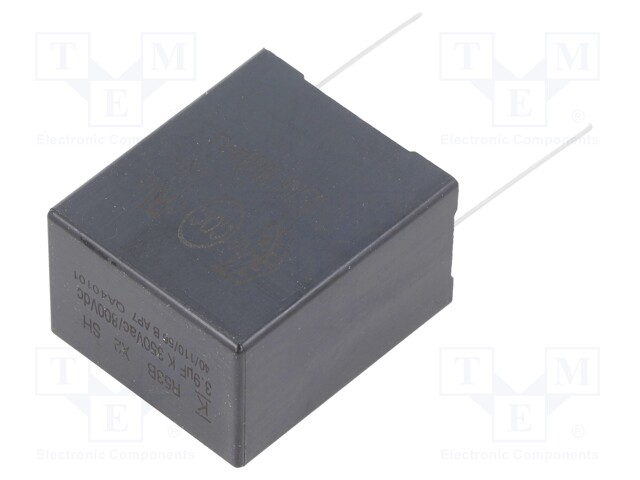 Capacitor: polypropylene; 3.9uF; Body dim: 22x37x32mm; THT; ±10%