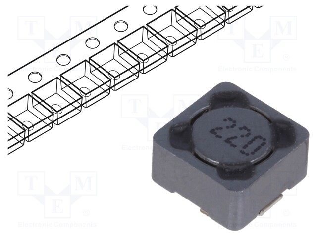 Inductor: wire; SMD; 22uH; 1.23A; 110mΩ; 7.3x7.3x4.5mm; ±20%