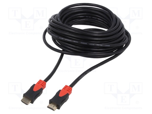 Cable; HDMI 2.0; HDMI plug,both sides; Len: 10m; black; 30AWG