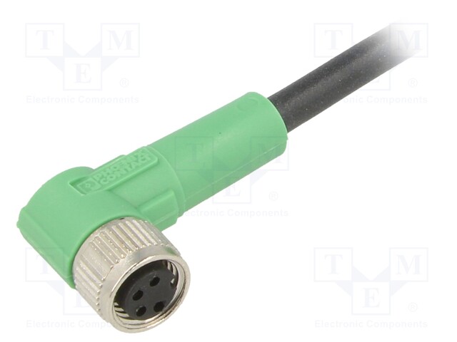 Connection lead; M8; PIN: 4; angled; 3m; plug; 30VAC; 4A; -25÷90°C