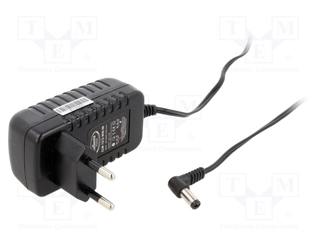 Power supply: switched-mode; volatage source; 12VDC; 1A; 12W; 83%