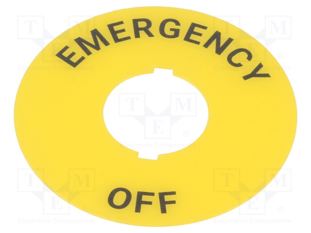 Description label; 22mm; Button marking: EMERGENCY,OFF; SF2ER